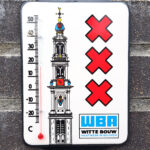 Emaille-thermometers-12x16cm-WBA---Witte-bouw---Westertoren-Amsterdam